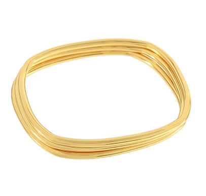 Geometric Gold Stacking Cuff Bracelet Set