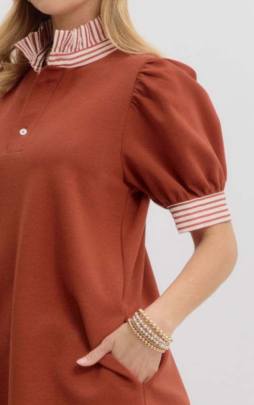 Rust Polo Dress