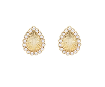 Textured and Pearl Earrings