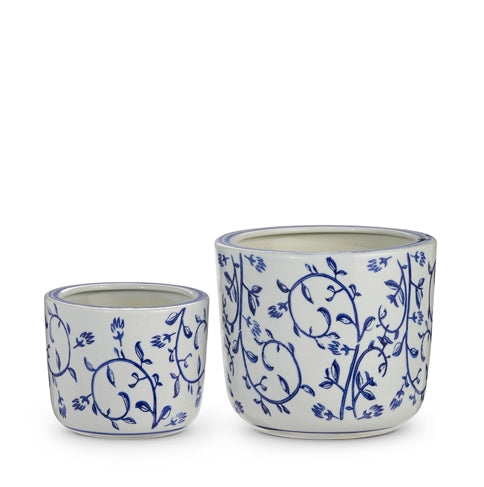 Blue and White Cache Pot