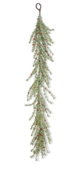 60" Real Touch Myrtle Garland w/Red Berries
