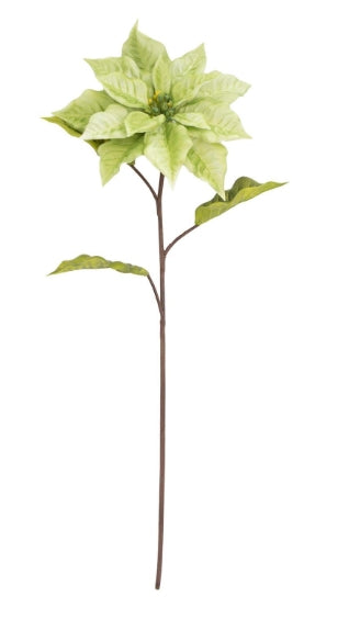 27" Real Touch Light Green Poinsettia Stem