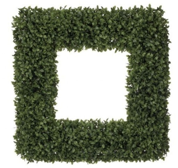 20x20 Plastic Boxwood Square Wreath