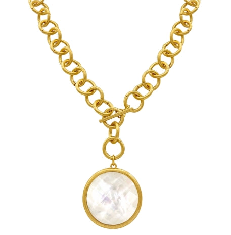 White Golden Link Necklace