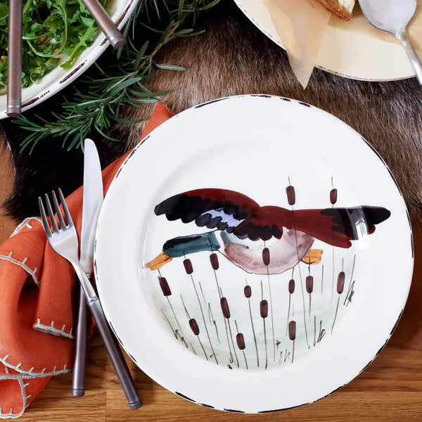 Vietri Wildlife Mallard Dinner Plate