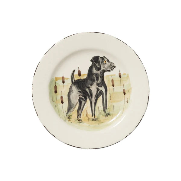 Vietri Wildlife Salad Plate - Black Dog