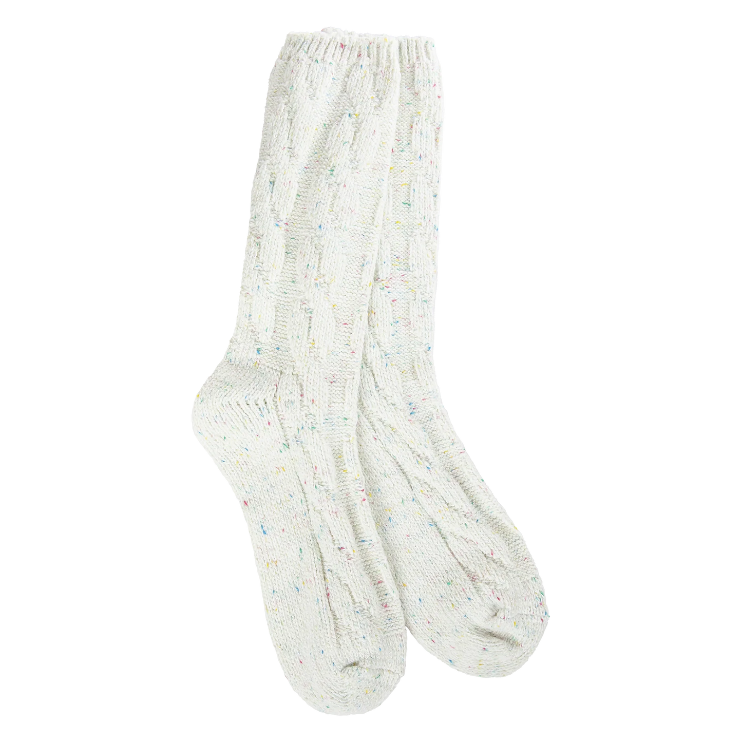 Weekend Ragg Cable Vanilla Confetti Crew Sock