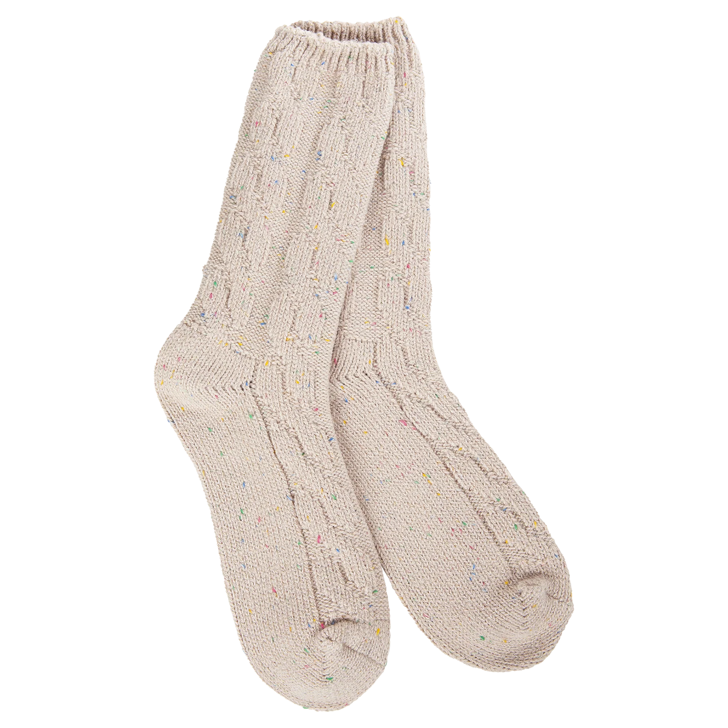 Weekend Ragg Cable Crew Oatmeal Confetti Socks