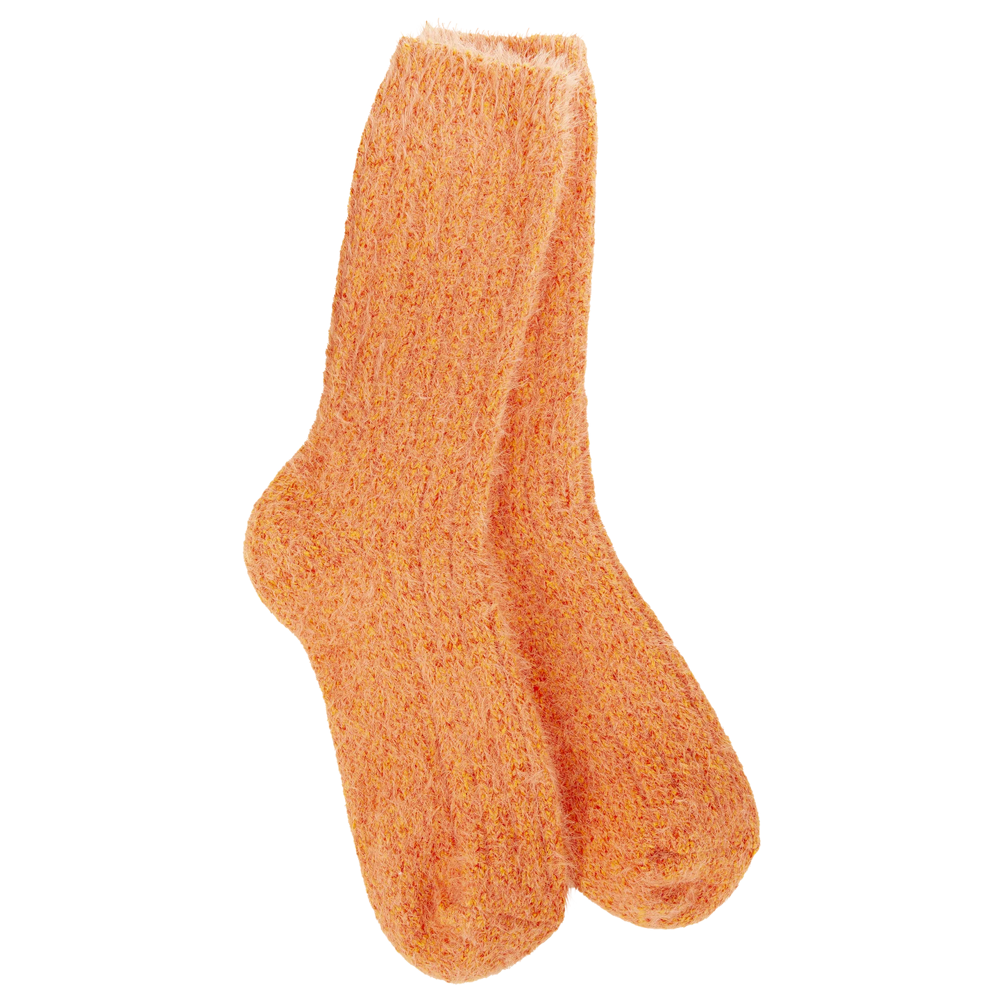 World's Softest Socks Orange Ragg Feather Crew Socks