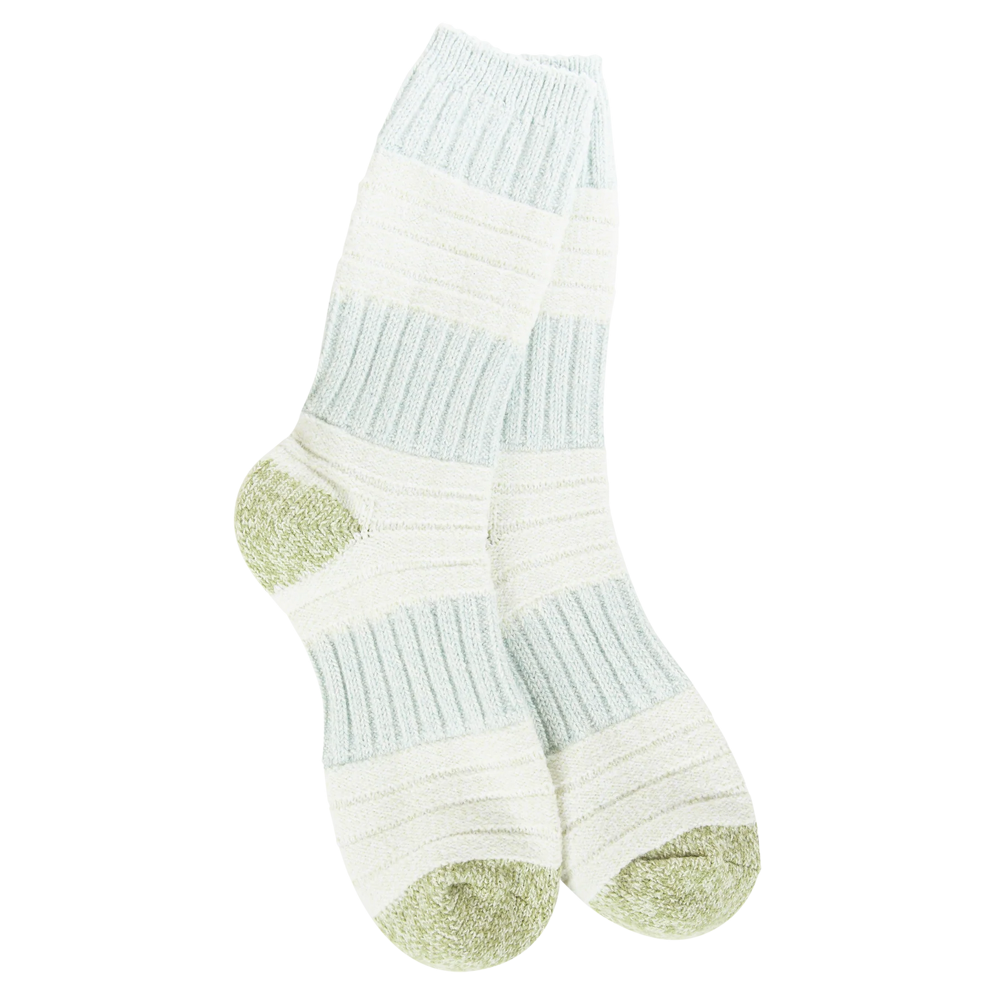 Weekend Patch Green/Blue Crew Socks