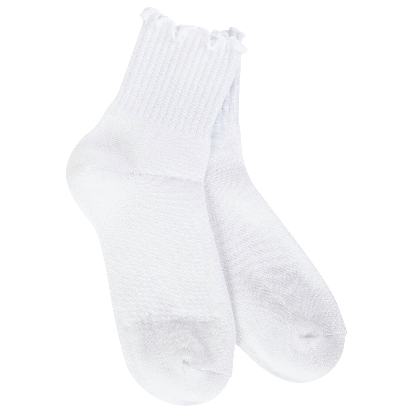 World's Softest Socks White Weekend Quarter Ruffle Crew Socks