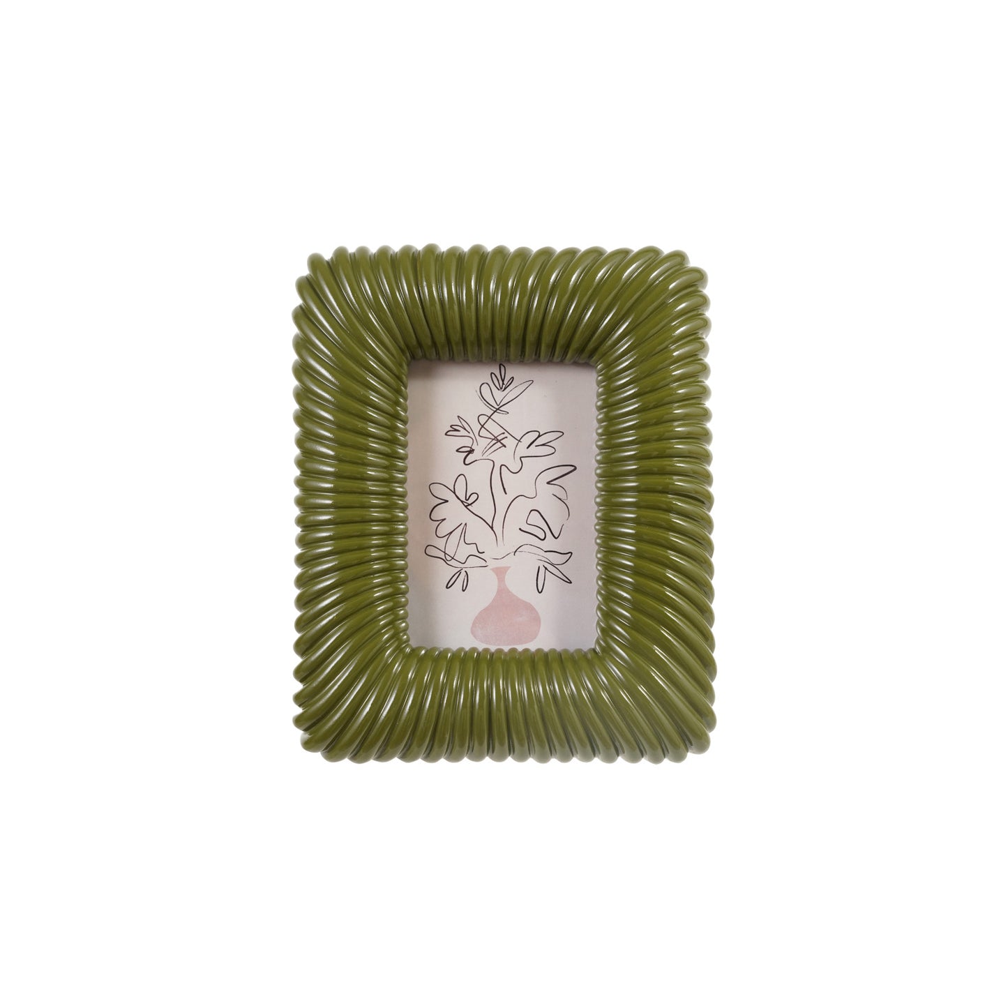 Resin Ribbed Photo Frame (Holds 4" x 6" Photo) (Hangs or Sits)