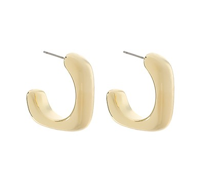 Gold 18k Gold Square Earrings