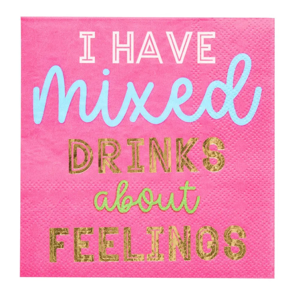 'Mixed Drinks About Feelings' Cocktail Napkins/26pk