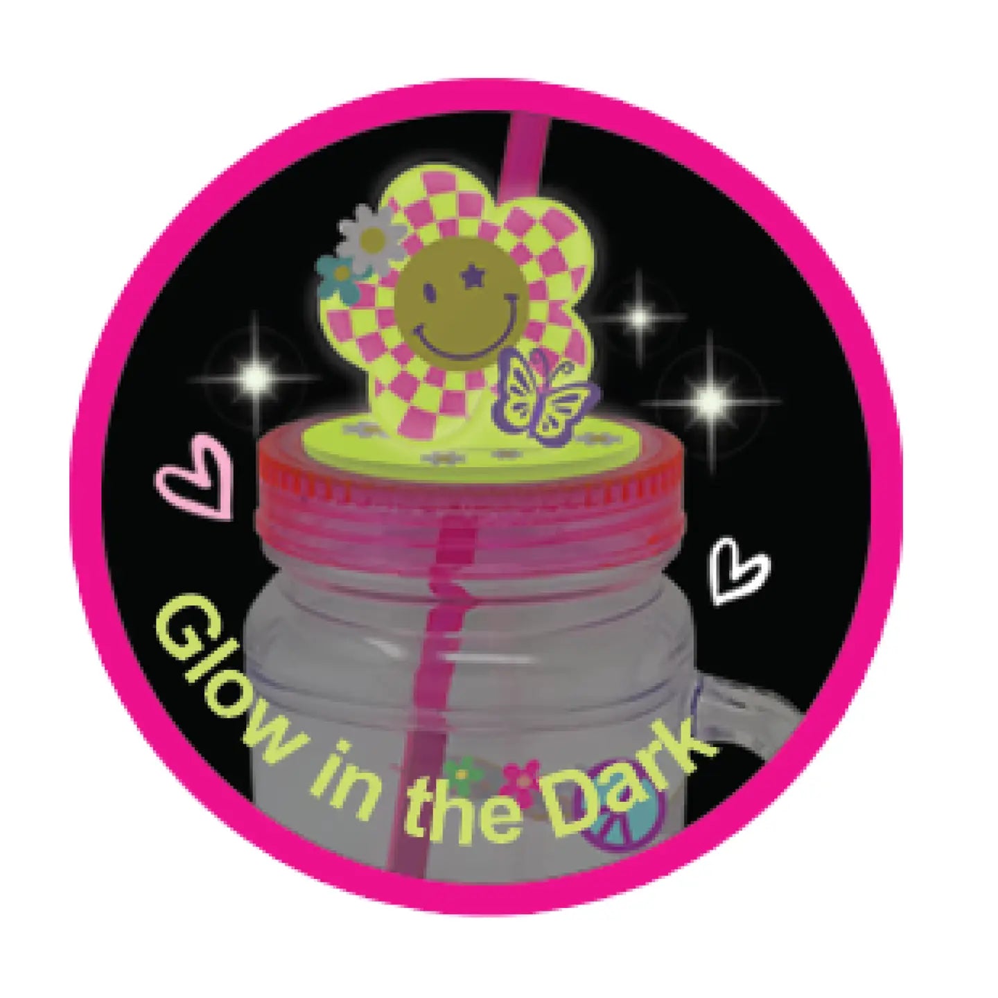 Groovy Flower Mason Jar