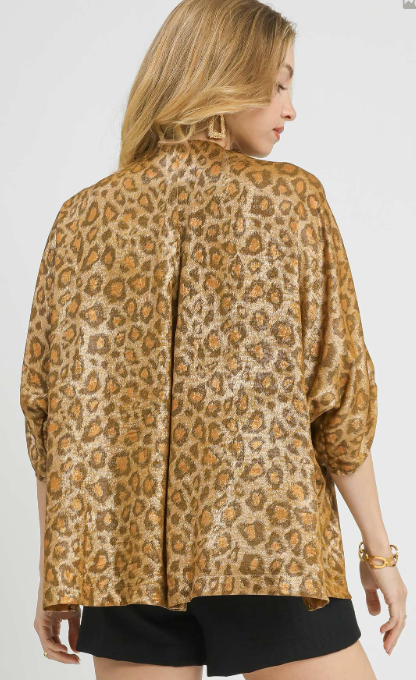 Gold Leopard Print Top
