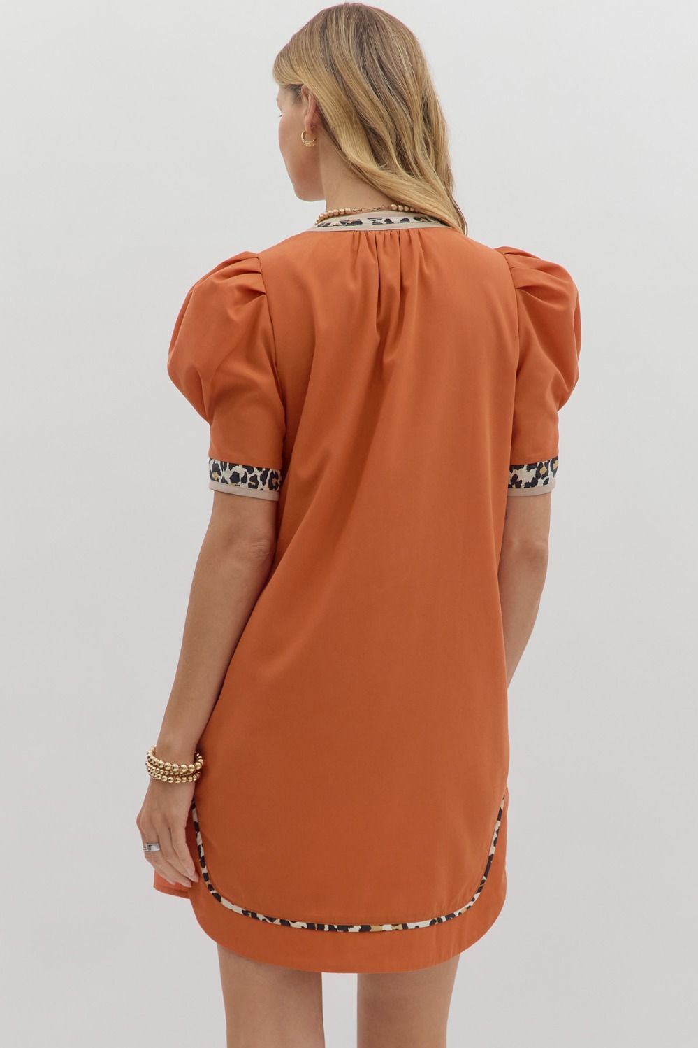 Terracotta Leopard Print Dress
