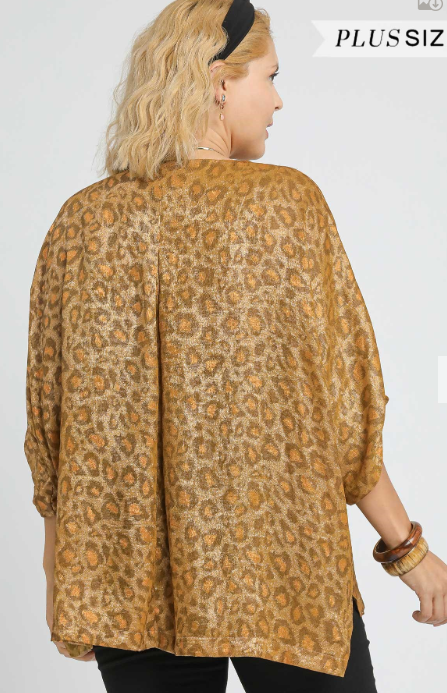 Gold Leopard Print Top