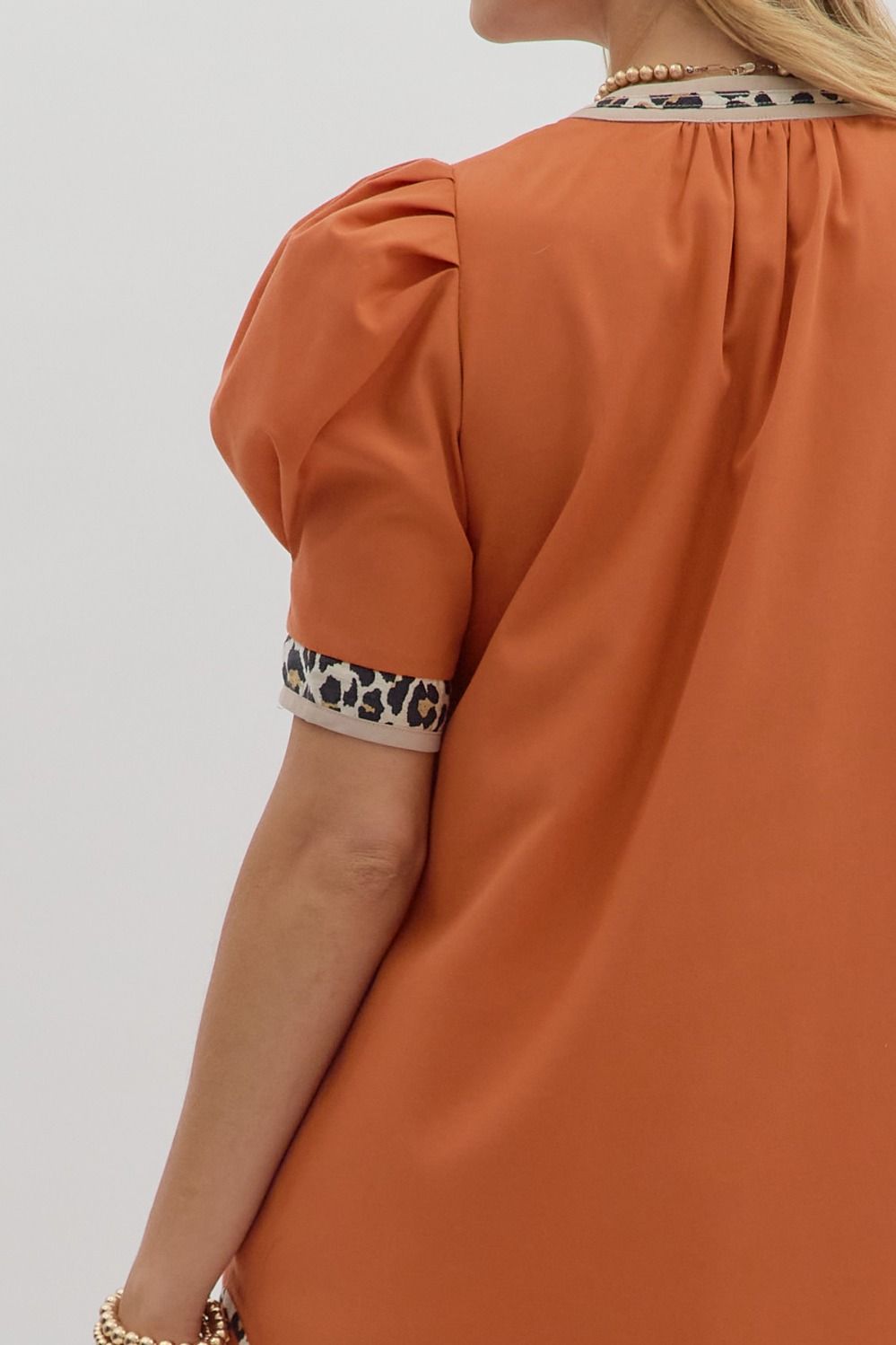 Terracotta Leopard Print Dress