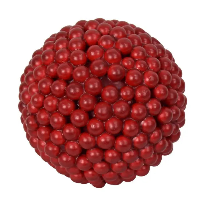 5” Matte Goose Berry Ball Ornament - Red