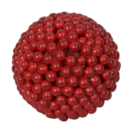 5” Matte Goose Berry Ball Ornament - Red