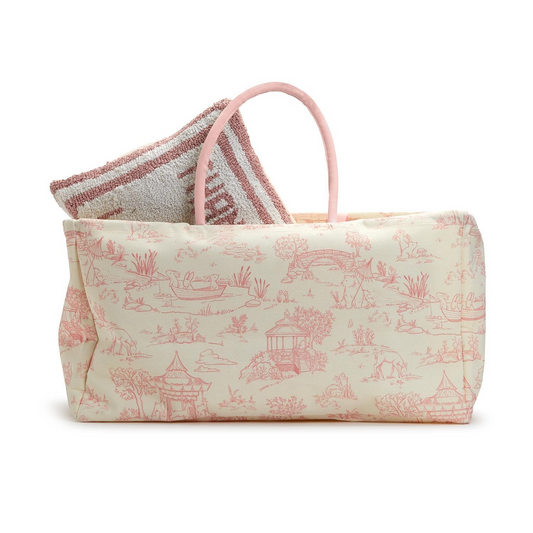 Animal Toile Hamper / Storage Tote-Pink