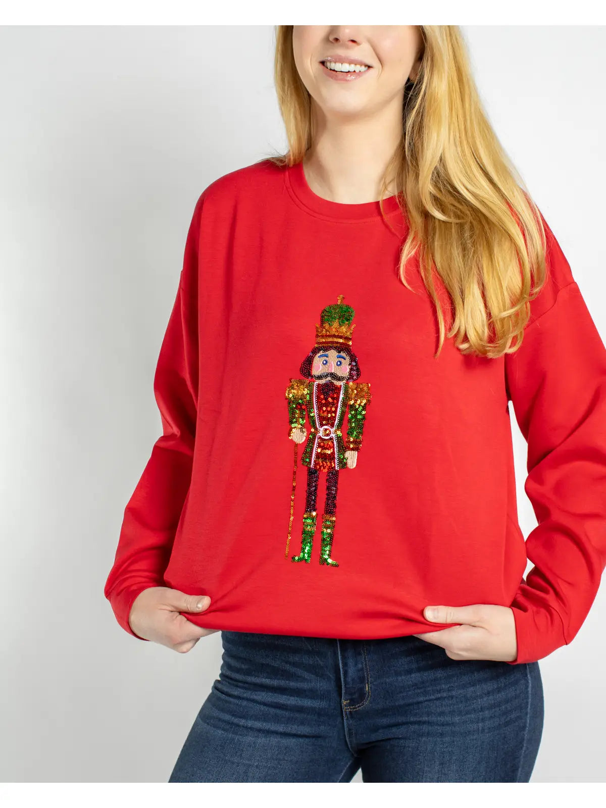 Merry Nutcracker Sequin Sweatshirt
