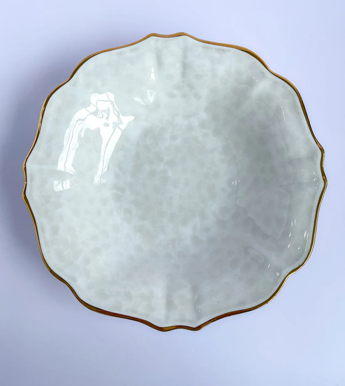 Casafina Impressions Individual Pasta Bowl White w/Gold Edge IM-509 WGD