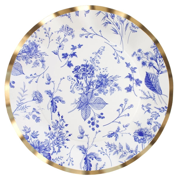 Timeless Wavy Paper Dinner Plate Chinoiserie/8pk