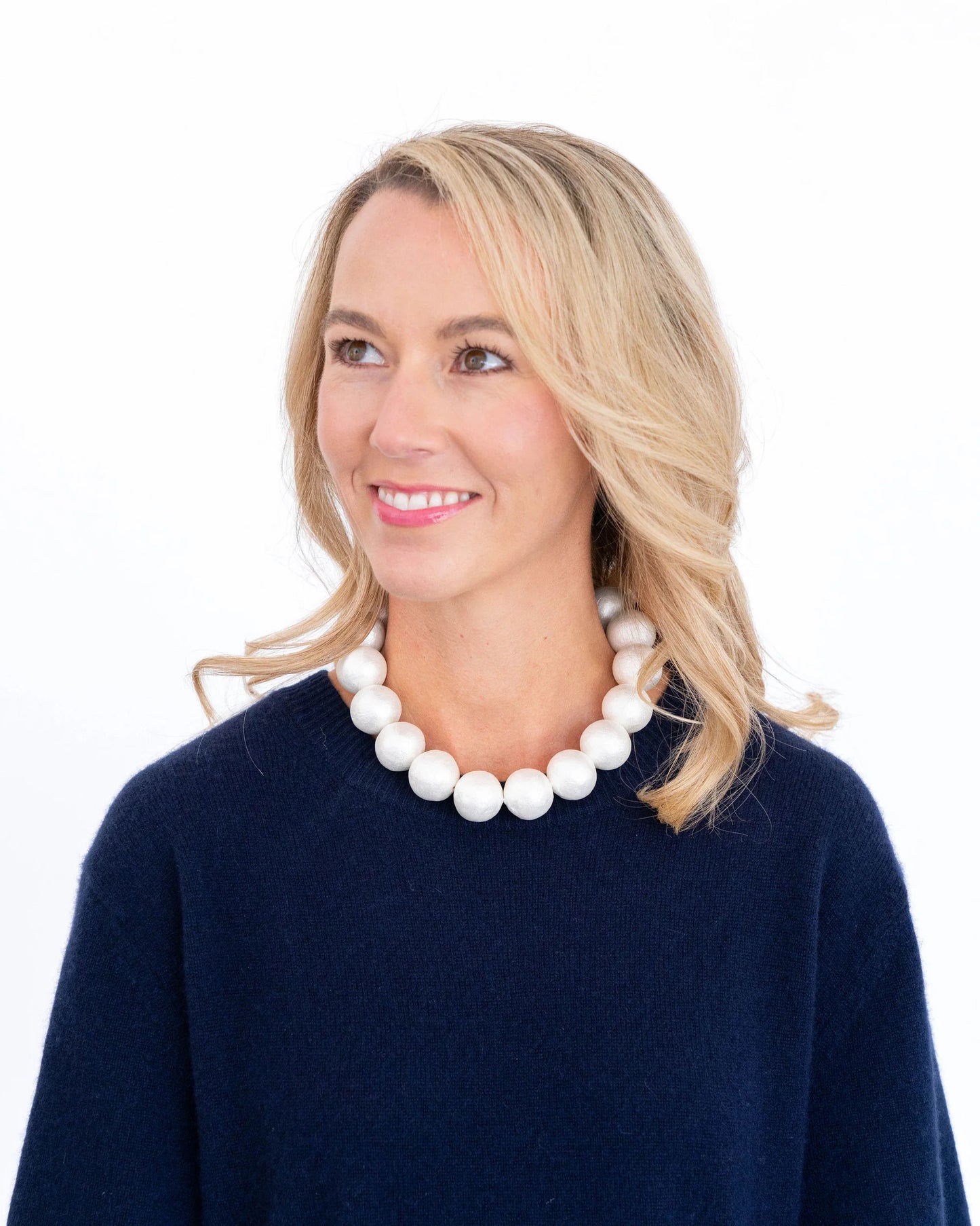 Susan Shaw Large Cotton Pearls Choker Necklace 3826W
