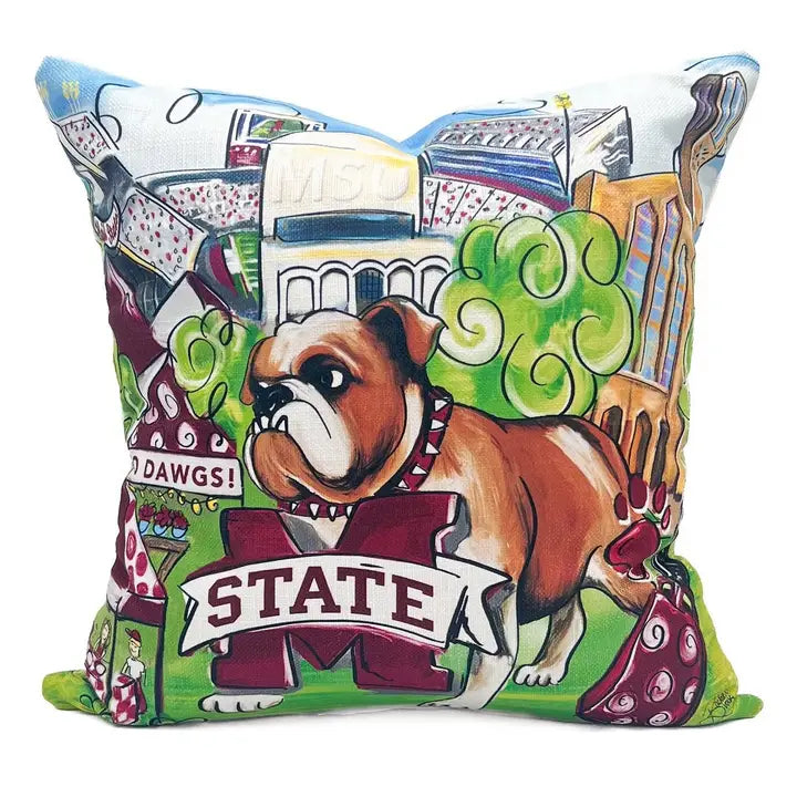 MS State College Pillow/Velvet