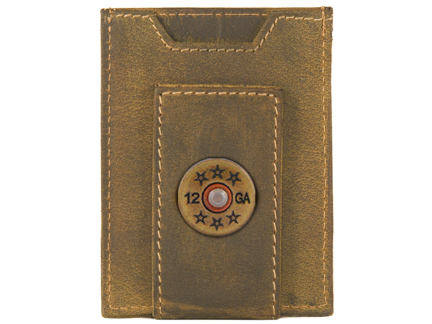 Shotshell Vintage Leather Magnetic Front Pocket Wallet