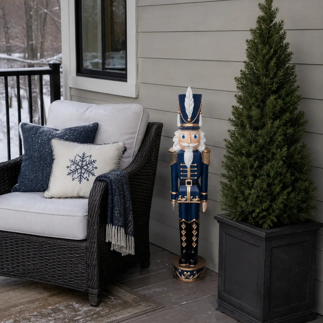 Blue and Gold Large Decorative Nutcracker