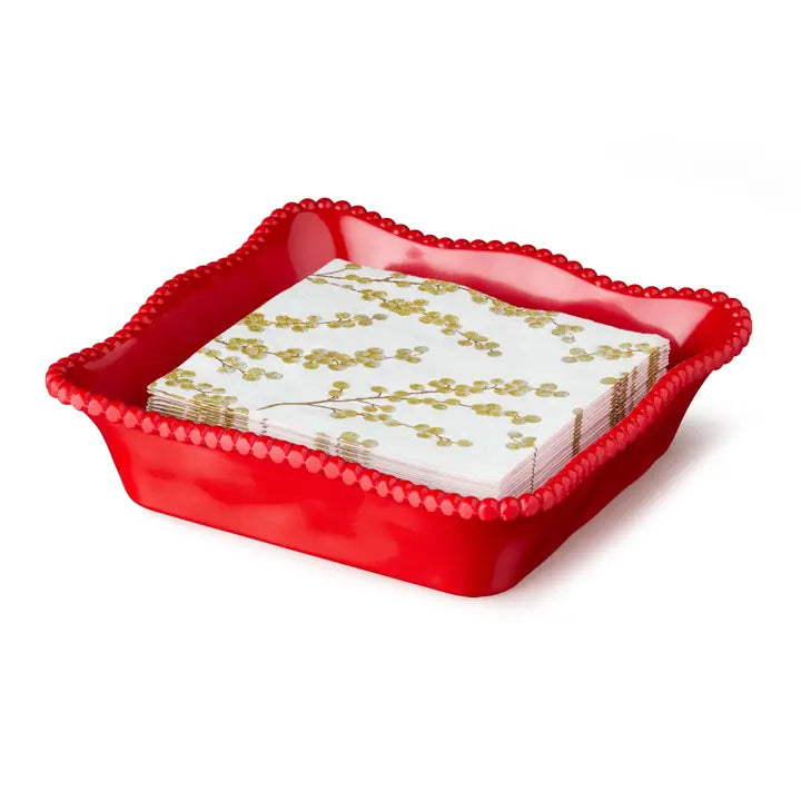 Perlette Red Melamine Cocktail Napkin Holder