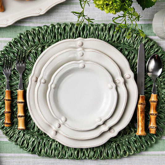 Berry & Thread Flared Dessert/Salad Plate - Whitewash