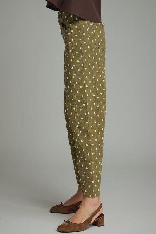 Olive Green Polka Dot Pants
