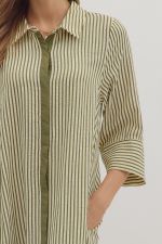 Olive Striped Dress