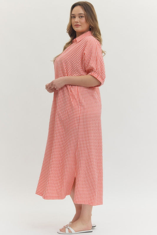Gingham Red Dress