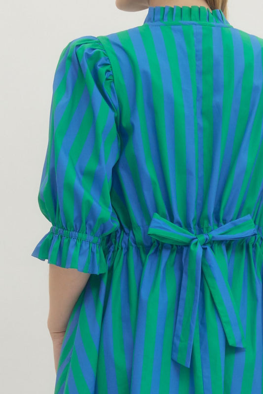 Beautiful Stripes Dress Green