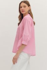 Pink Striped 3/4 sleeve Top