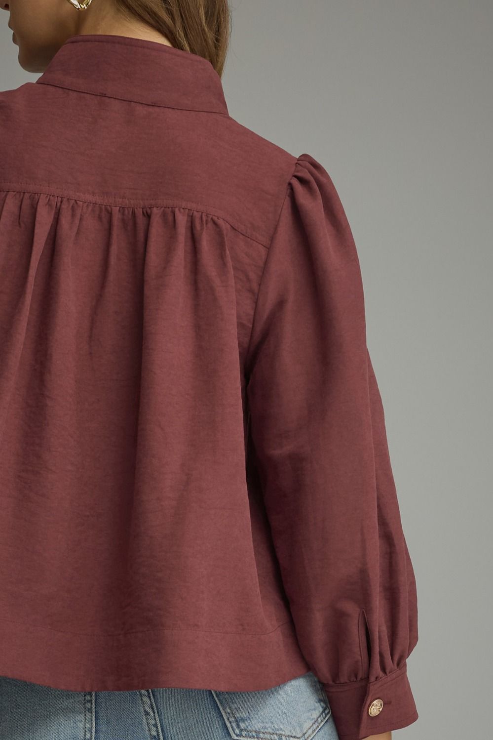 Merlot 3/4 Balloon Sleeve Top