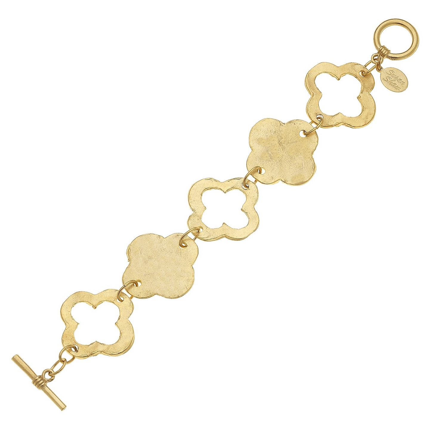 Susan Shaw Handcast Gold Open Cloverleaf Bracelet 2436G