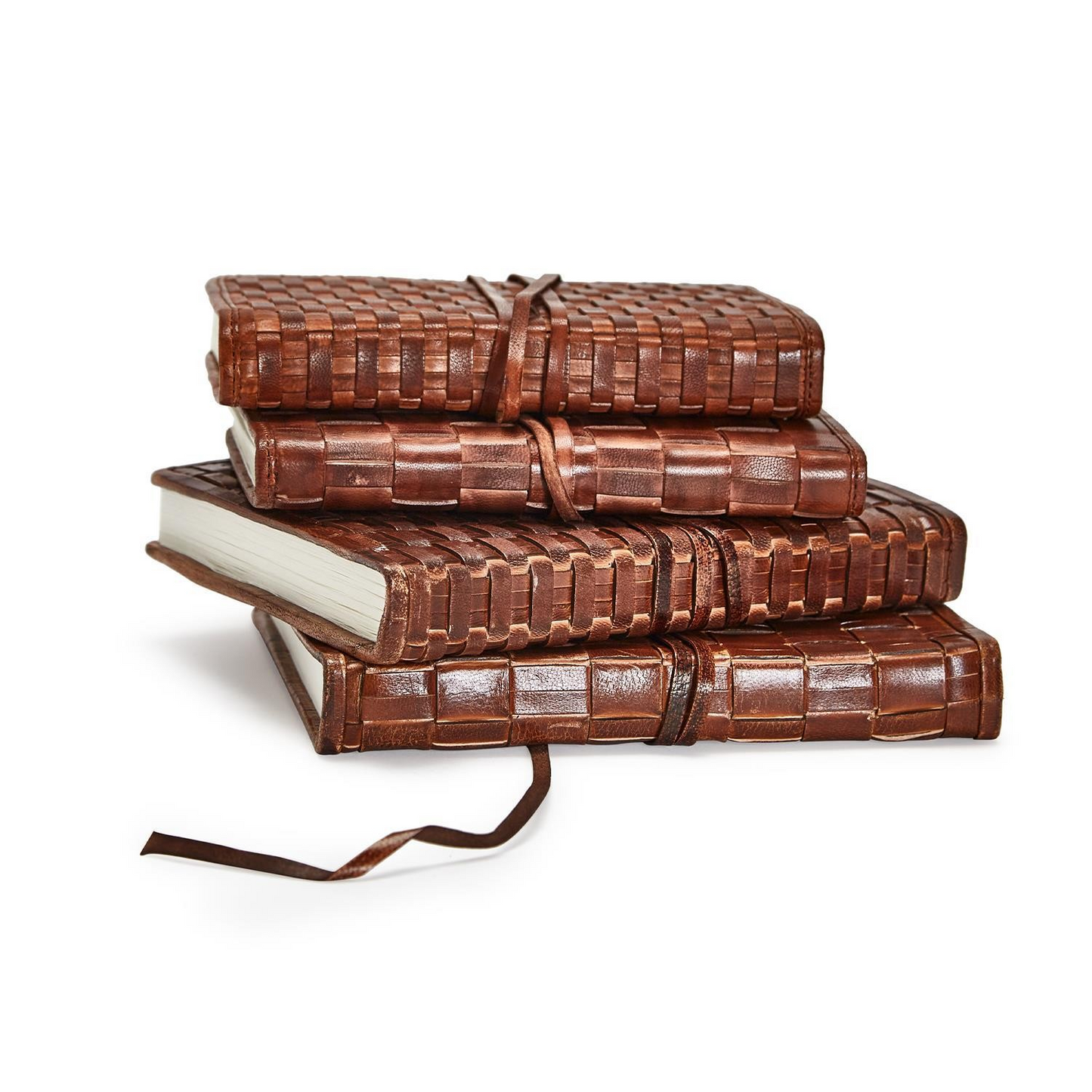 Chestnut Set of 2 Woven Leather Journal