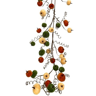 Curly Twig with Velvet Pumpkin Garland