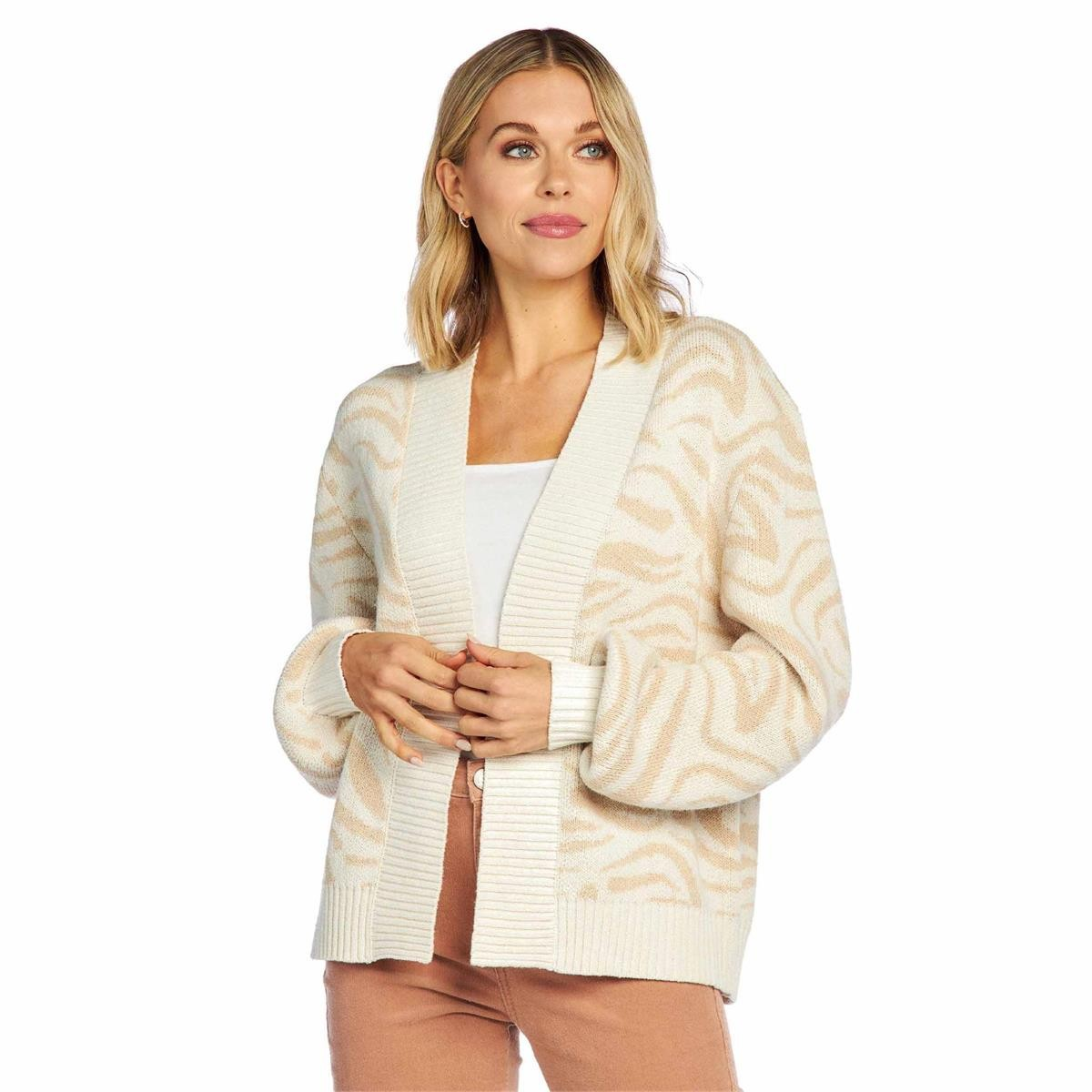 Ivory and Khaki Cardigan