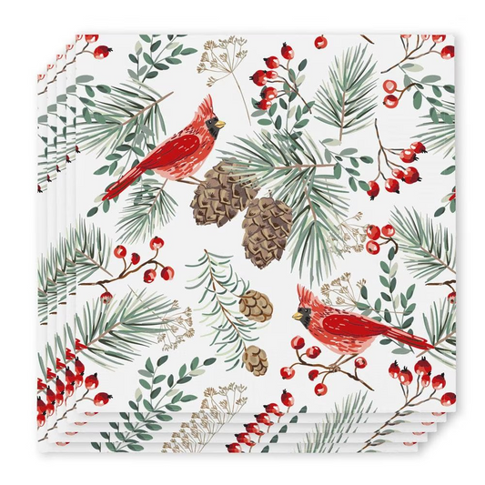 Winter Cardinals Cocktail Napkins