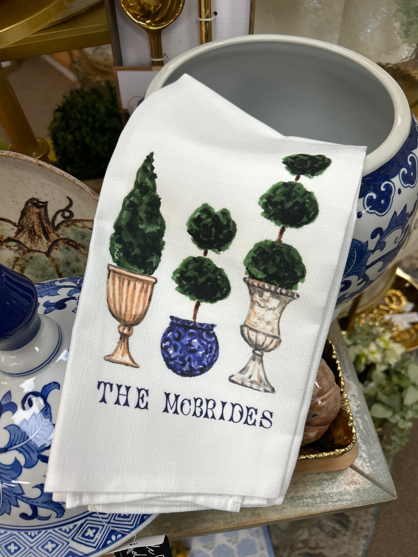 Topiary Monogram Tea Towel- The McBrides