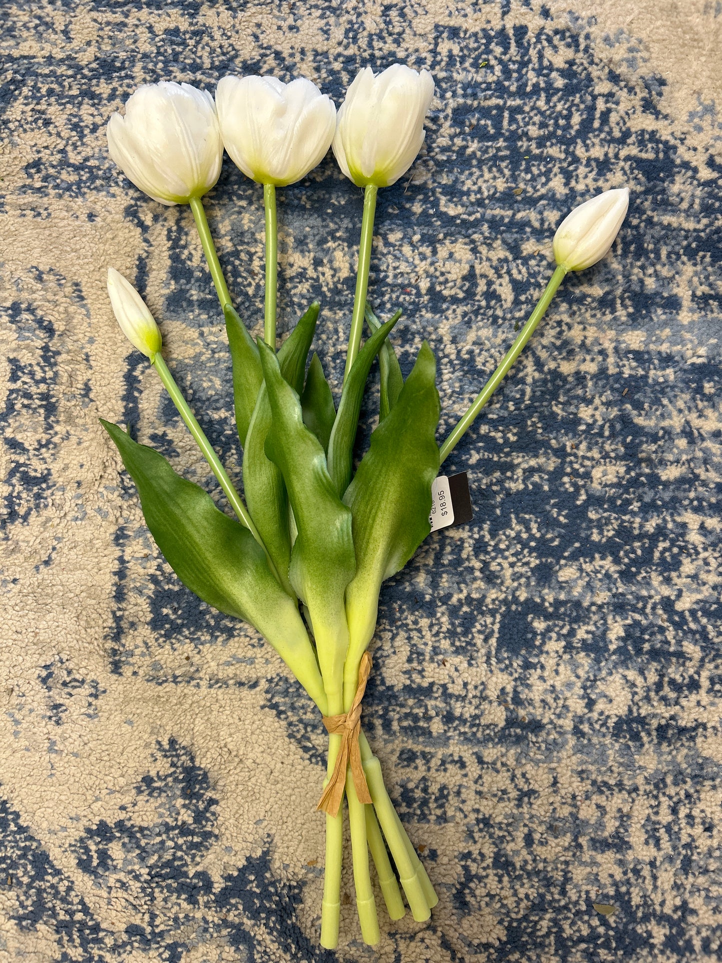 10.5" White Real Touch Mini Tulip Stem