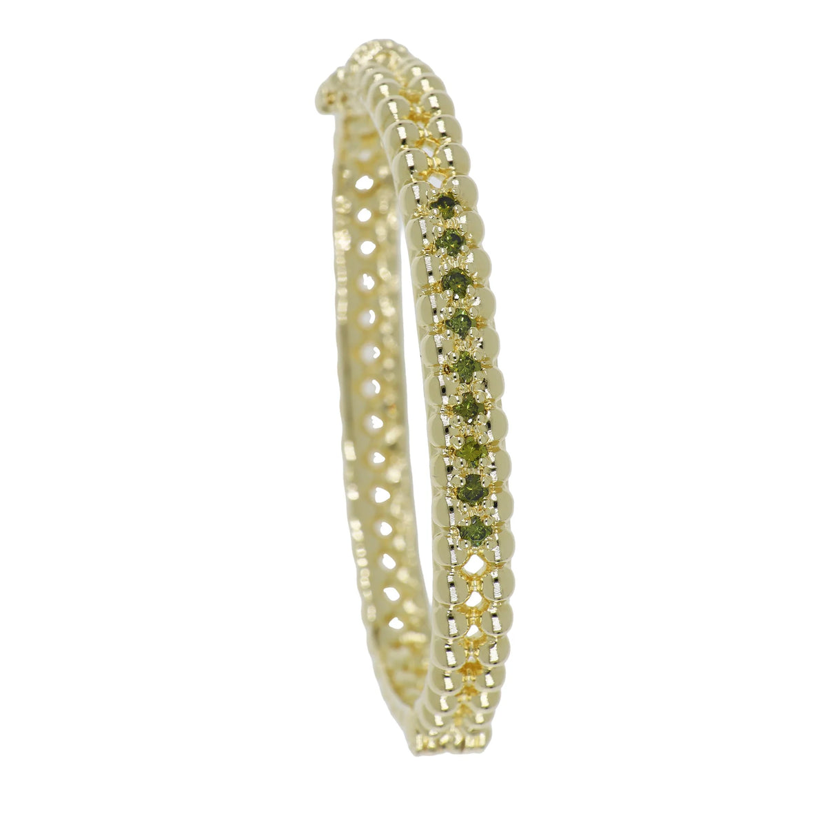 Beaded Collection 2 Row Jewel Bracelet Olive 7"