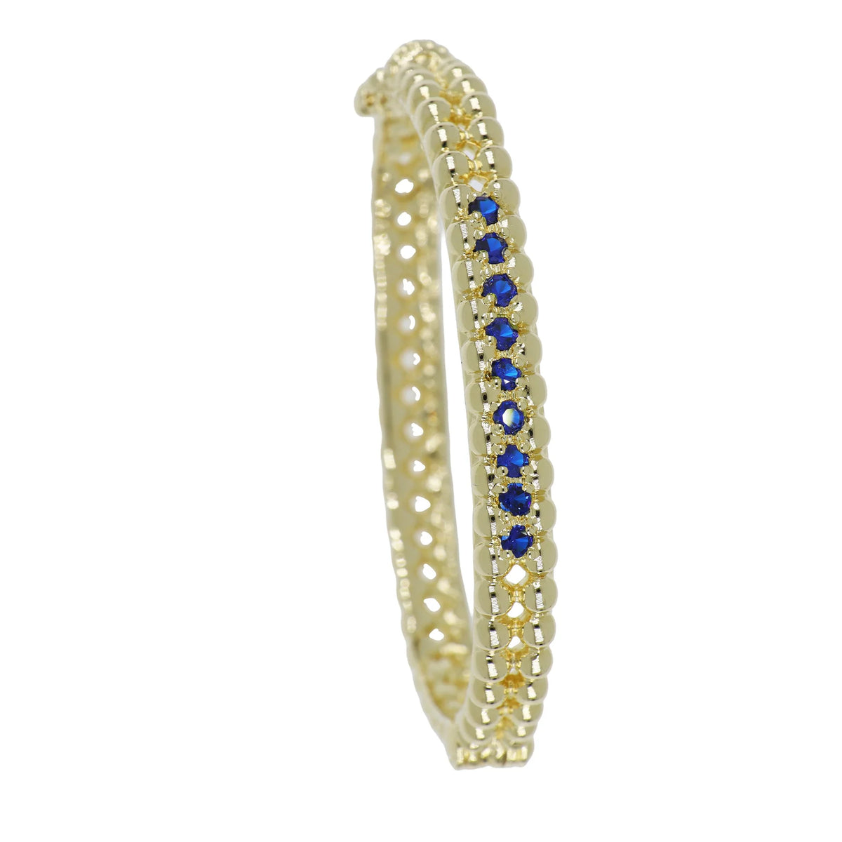 Beaded Collection 2 Row Jewel Bracelet Blue 7"
